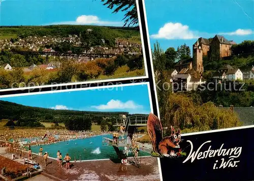 AK / Ansichtskarte Westerburg_Westerwald Panorama Freibad Schloss Westerburg_Westerwald