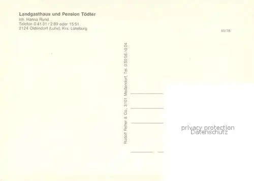 AK / Ansichtskarte Oldendorf_Luhe Landgasthaus Pension Toedter Teich Landschaft Lueneburger Heide Oldendorf Luhe