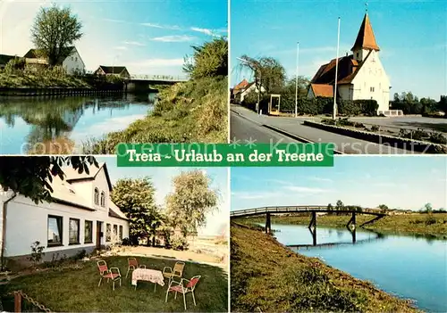AK / Ansichtskarte Treia_Schleswig Gaestehaus Pension Urlaub an der Treene Kirche Treia_Schleswig