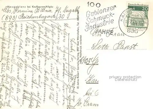 AK / Ansichtskarte Neugablonz Wohnsiedlung Kirche Stadtzentrum Neugablonz