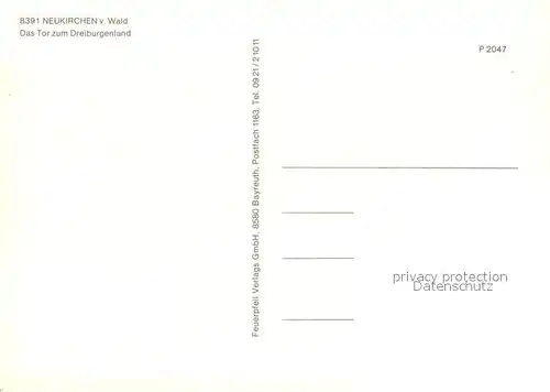 AK / Ansichtskarte Neukirchen_Wald Stadtpanorama Kirche Partie am Wasser Hauptstrasse Neukirchen Wald