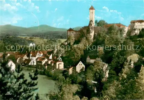 AK / Ansichtskarte Neuhaus_Pegnitz Stadtbild mit Burg Veldenstein Neuhaus Pegnitz