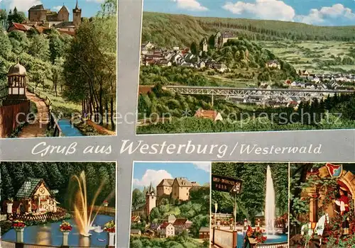 AK / Ansichtskarte Westerburg_Westerwald Stadtpanorama Bruecke Schloss Maerchenpark Westerburg_Westerwald