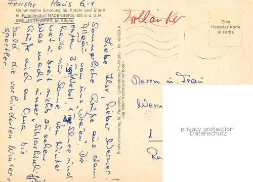 AK / Ansichtskarte Nadenberg_Allgaeu Familienferiendorf Bungalows Ferienhaeuser Denkmal Aussichtsturm Nadenberg Allgaeu