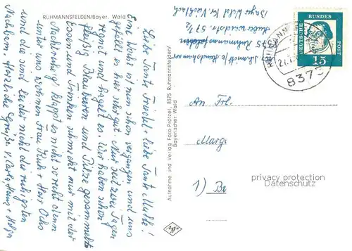 AK / Ansichtskarte Ruhmannsfelden Ansicht vom Waldrand aus Ruhmannsfelden