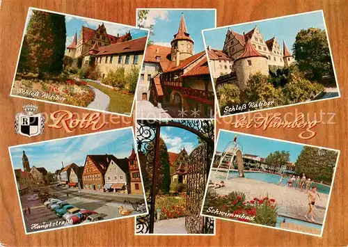 AK / Ansichtskarte Roth_Nuernberg Schloss Ratibor Hauptstrasse Altstadt Schwimmbad Roth Nuernberg