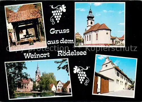 AK / Ansichtskarte Roedelsee Alter Brunnen Kirche Teich Roedelsee