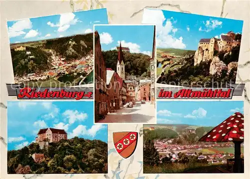 AK / Ansichtskarte Riedenburg_Altmuehltal Landschaftspanorama Altstadt Burg Schloss Riedenburg Altmuehltal