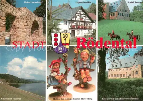 AK / Ansichtskarte Roedental Ruine Lauterburg Happachsmuehle Schloss Rosenau Reiten Schoenstaedt Speicher Stausee Hummelfiguren Herstellung Refektorium Kloster Moenchroeden Roedental