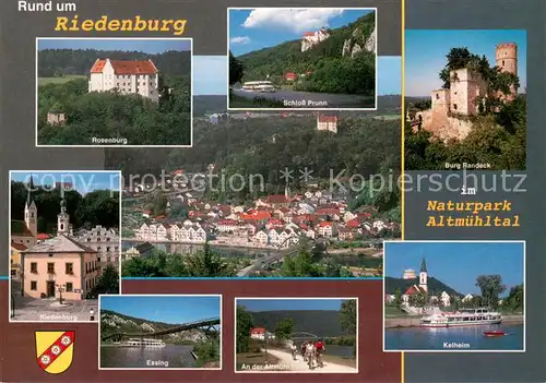 AK / Ansichtskarte Riedenburg_Altmuehltal Panorama Naturpark Altmuehltal Schloesser Burgen Essing Kelheim Fahrgastschiff Riedenburg Altmuehltal