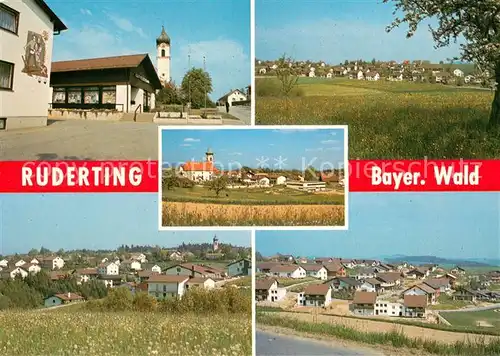 AK / Ansichtskarte Ruderting Motiv mit Kirche Panorama Neubausiedlung Ruderting