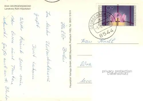 AK / Ansichtskarte Georgensgmuend Motive Altstadt Fachwerkhaeuser Bruecke Partie am Wasser Georgensgmuend