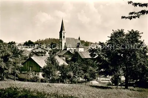 AK / Ansichtskarte Gottsdorf_Niederbayern Ortspartie mit Kirche Gottsdorf Niederbayern