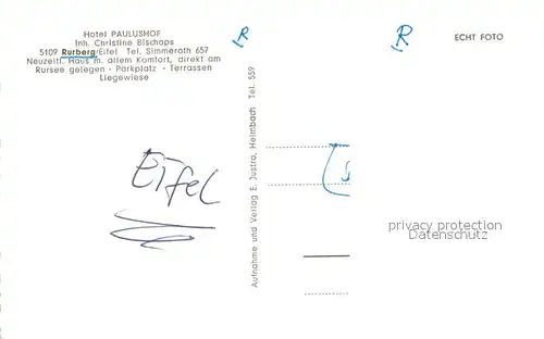 AK / Ansichtskarte Rurberg Hotel Paulushof Rurseepartien Rurberg
