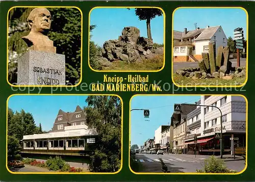 AK / Ansichtskarte Bad_Marienberg Sebastian Kneipp Bueste Felsen Ortsmotive Bad_Marienberg