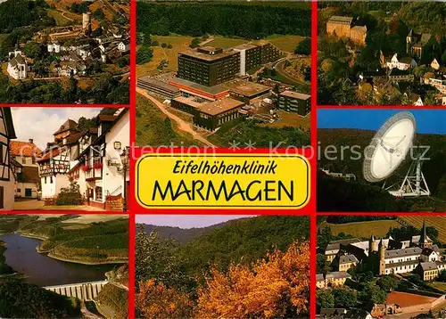 AK / Ansichtskarte Marmagen Reifferscheid Blankenheim Olef Talsperre Schleiden Radioteleskop Effelsberg Kloster Steinfeld Fliegeraufnahmen Marmagen