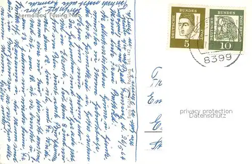 AK / Ansichtskarte Bad_Fuessing Thermalbad Kurhaeuser Pensionen Kurmittelhaus Liegewiese Bad_Fuessing