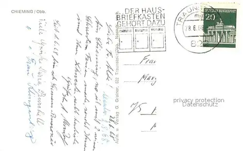 AK / Ansichtskarte Chieming_Chiemsee Panorama Blick ueber den See zu den Alpen Chieming Chiemsee