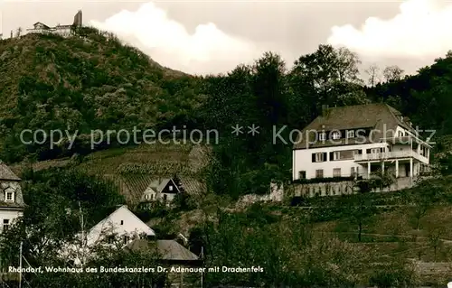 AK / Ansichtskarte Rhoendorf Wohnhaus des Bundeskanzlers Dr. Adenauer mit Drachenfels Rhoendorf