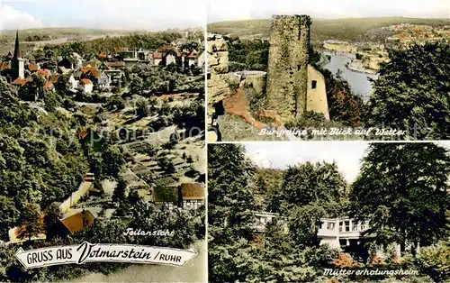 AK / Ansichtskarte Volmarstein Panorama Burgruine mit Blick auf Wetter Muettererholungsheim Volmarstein