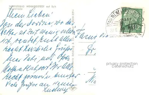 AK / Ansichtskarte Wenningstedt_Sylt Promenade Nordseebad Strand Wenningstedt_Sylt