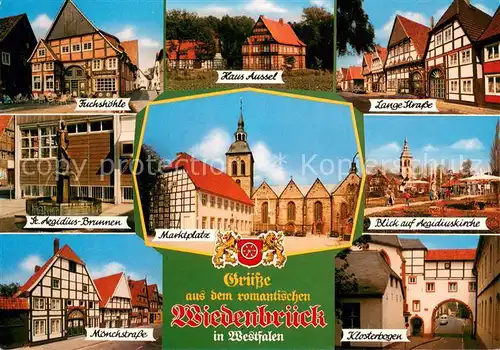 AK / Ansichtskarte Wiedenbrueck Fuchshoehle Haus Aussel Lange Strasse St Aegidius Brunnen Markplatz Aegidiuskirche Moenchstrasse Klosterbogen Wiedenbrueck
