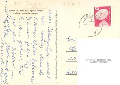 AK / Ansichtskarte Zenting am Brotjackelriegel Zenting