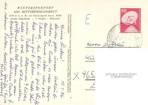 AK / Ansichtskarte Mitterfirmiansreut Wintersportgebiet Skischule Skilift Panorama Mitterfirmiansreut