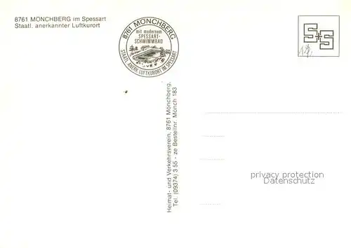 AK / Ansichtskarte Moenchberg_Spessart Konzertpavillon Teilansichten Schwimmbad Wassertretanlage Minigolf Moenchberg Spessart