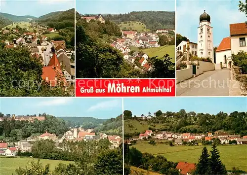AK / Ansichtskarte Moehren Panorama Altmuehltal Kirche Ortsansichten Moehren