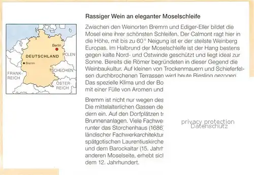 AK / Ansichtskarte Bremm_Mosel Partie an der Mosel Bremm Mosel