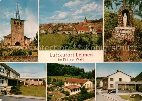 AK / Ansichtskarte Leimen_Pfalz Kirche Stadtansicht Mariengrotte Schule Teilansichten Leimen Pfalz
