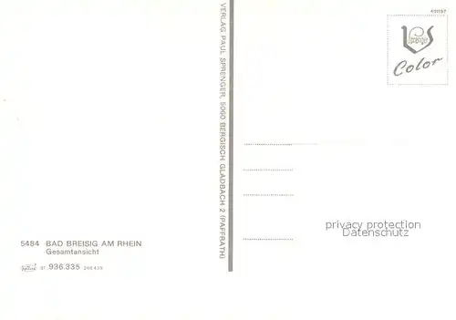 AK / Ansichtskarte Bad_Breisig Fliegeraufnahme Bad_Breisig