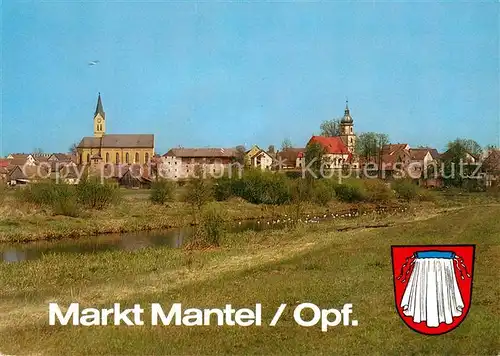 AK / Ansichtskarte Mantel_Oberpfalz Ortsansicht mit Kirchen Mantel Oberpfalz