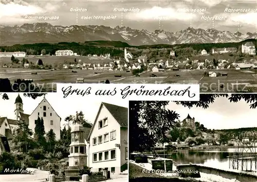 AK / Ansichtskarte Groenenbach_Bad Panorama Marktplatz Bad Clevers mit Schlossblick Groenenbach_Bad