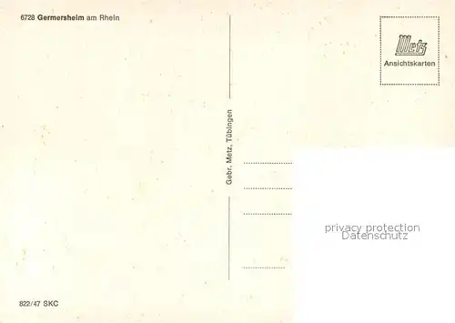 AK / Ansichtskarte Germersheim Stadtmauer Kirche Rheinbruecke Markplatz Fontaene Faehre Torbogen Germersheim