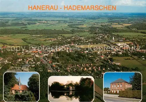 AK / Ansichtskarte Hanerau Hademarschen Fliegeraufnahme Kirche Seepartie Schloss Hanerau Hademarschen