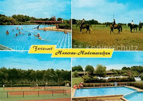 AK / Ansichtskarte Hanerau Hademarschen Schwimmbad Reitplatz Tennisplatz Pool Hanerau Hademarschen