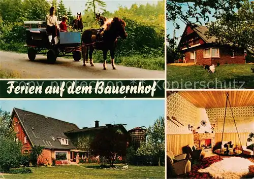AK / Ansichtskarte Heinkenborstel Pferdekutsche Bauernhof Wichmann Kaminzimmer Heinkenborstel