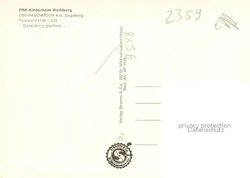 AK / Ansichtskarte Hasenmoor DRK Kinderheim Wolfsberg Hasenmoor