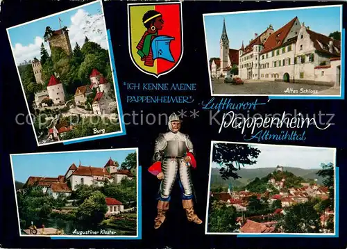 AK / Ansichtskarte Pappenheim_Mittelfranken Burg Altes Schloss Augustiner Kloster Panorama Pappenheim Mittelfranken