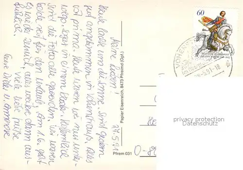 AK / Ansichtskarte Pfreimd Kirche Panorama Rathaus Marktplatz Strassenpartie Pfreimd