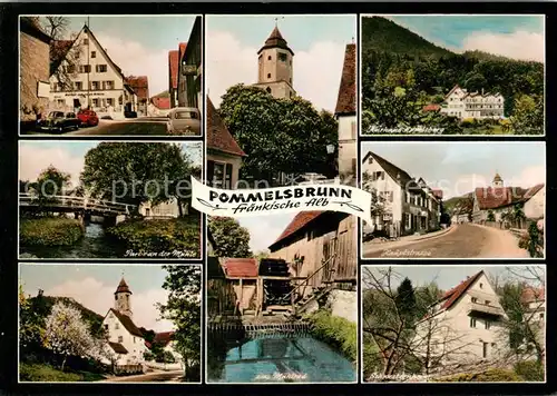 AK / Ansichtskarte Pommelsbrunn Gasthaus Muehlepartie Kirche Muehlbach Kurhaus Appelsberg Hauptstrasse Schwesternheim Pommelsbrunn