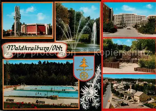 Waldkraiburg Kirche Parkanlagen Wohnsiedlung Freibad Waldkraiburg