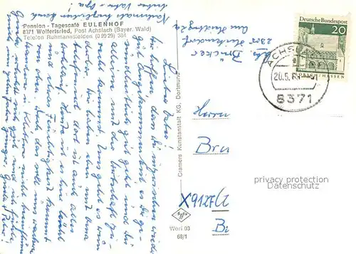 Wolfertsried Pension Tagescafe Eulenhof Aussichtsturm Hirschenstein Gipfelkreuz Klosterstein Achslach Ferienort Lindenau Wolfertsried