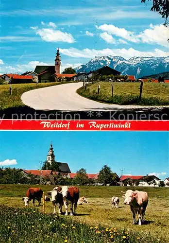 Weildorf_Oberbayern im Rupertiwinkl mit Blick zum Untersberg Berchtesgadener Alpen Weildorf Oberbayern