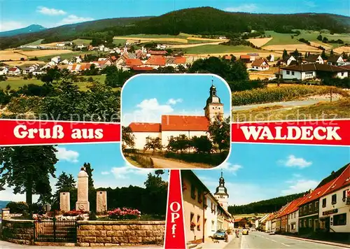 Waldeck_Oberpfalz Panorama Ortsmotiv mit Kirche Hauptstrasse Grabmal Gedenkstaette Waldeck Oberpfalz