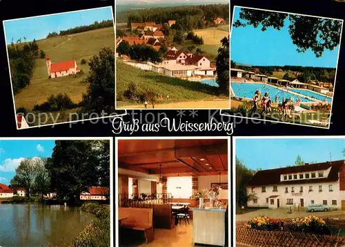 Weissenberg_Oberpfalz Vituskirchl Blick vom Kirchberg Freibad Neumuehler See Wirtsstuben Gasthaus Weissenberg Oberpfalz