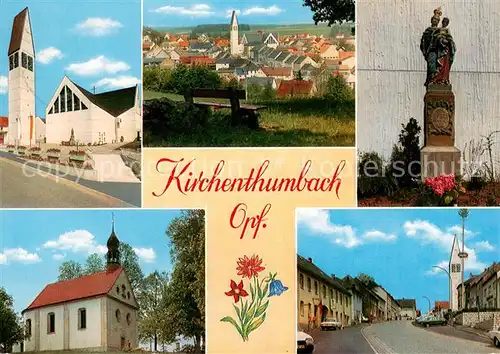 Kirchenthumbach Ortsansicht mit Kirche Denkmal Heiligenfigur Hauptstrasse Kirchenthumbach
