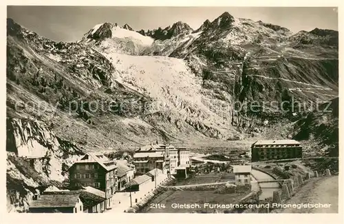 AK / Ansichtskarte Furkastrasse Gletsch Furkastrasse